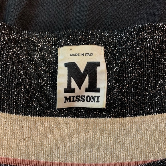 MISSONI Black Color Block GLITTER Metallic FITTED Stretch TANK Designer DRESS  2 - Picture 9 of 9